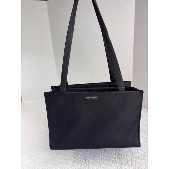 Kate Spade Y2K Black Nylon Double Strap Shoulder Tote Bag - Picture 2 of 12